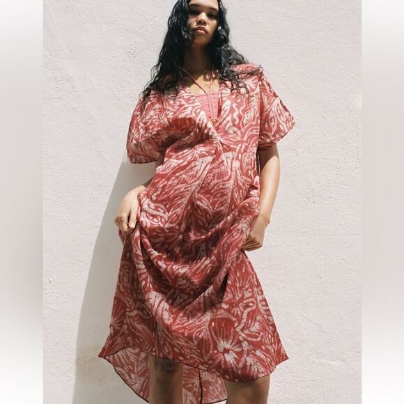 ZARA RAMIE TUNIC DRESS SIZE LARGE - Picture 2 of 7